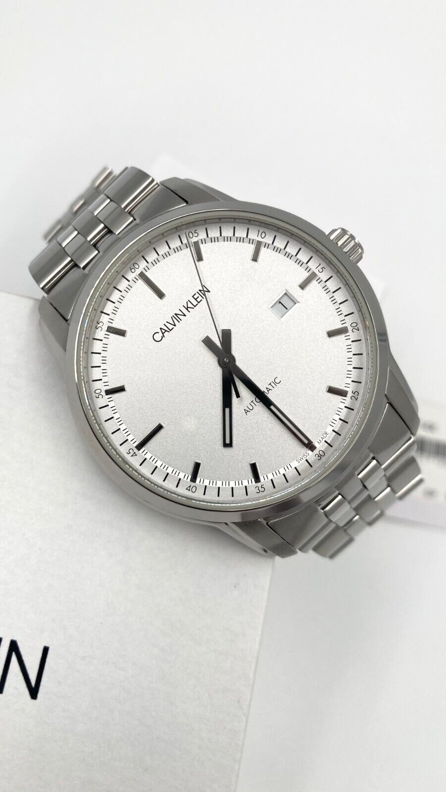 New Swiss Made CALVIN KLEIN Infinite Automatic Silver Dial Men's Watch