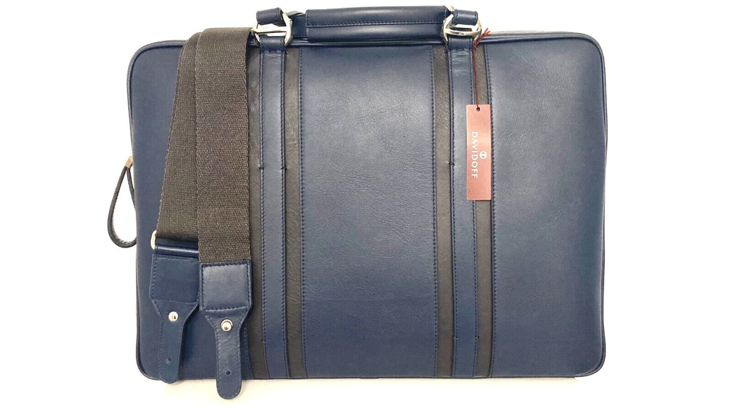 Neu DAVIDOFF LG WORLD TRAVELLER BUSINESS TASCHE 2 REISSVERSCHLÜSSE - MARINEBLAU