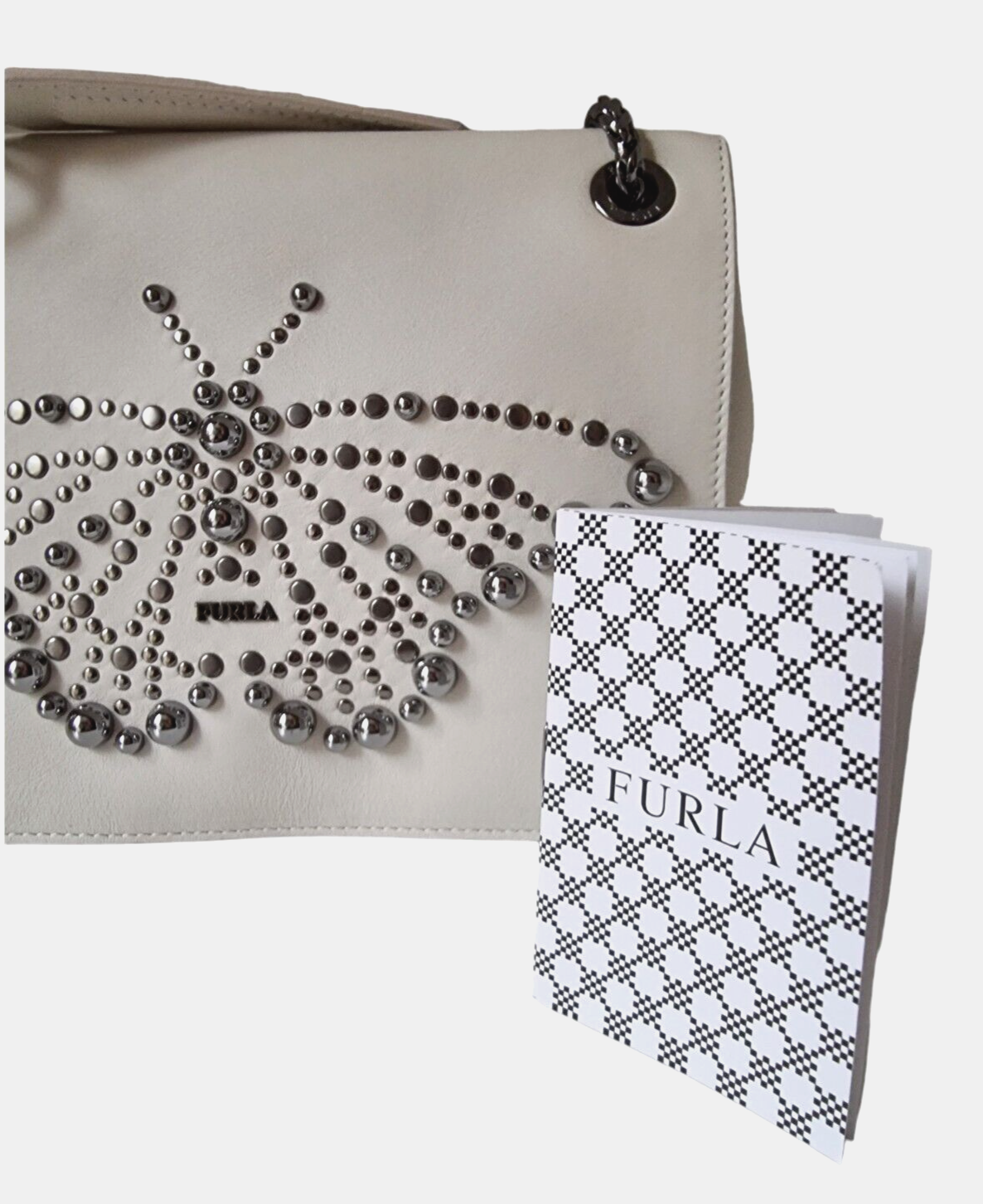 Neu FURLA GEMMA S TASCHE ECRU