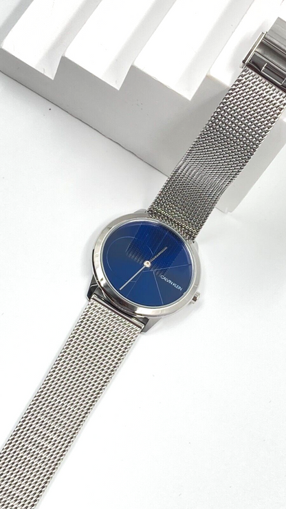 New Swiss Made CALVIN KLEIN MINIMAL QUARTZ BLUE DIAL LADIES Watch