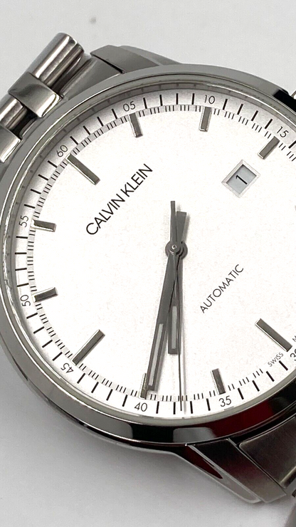 New Swiss Made CALVIN KLEIN Infinite Automatic Silver Dial Men's Watch