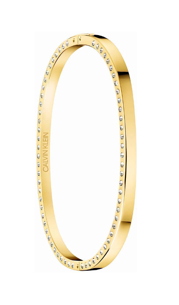 New CALVIN KLEIN HOOK KJ06JD1401XS STAINLESS STEEL BANGLE - GOLD - XS