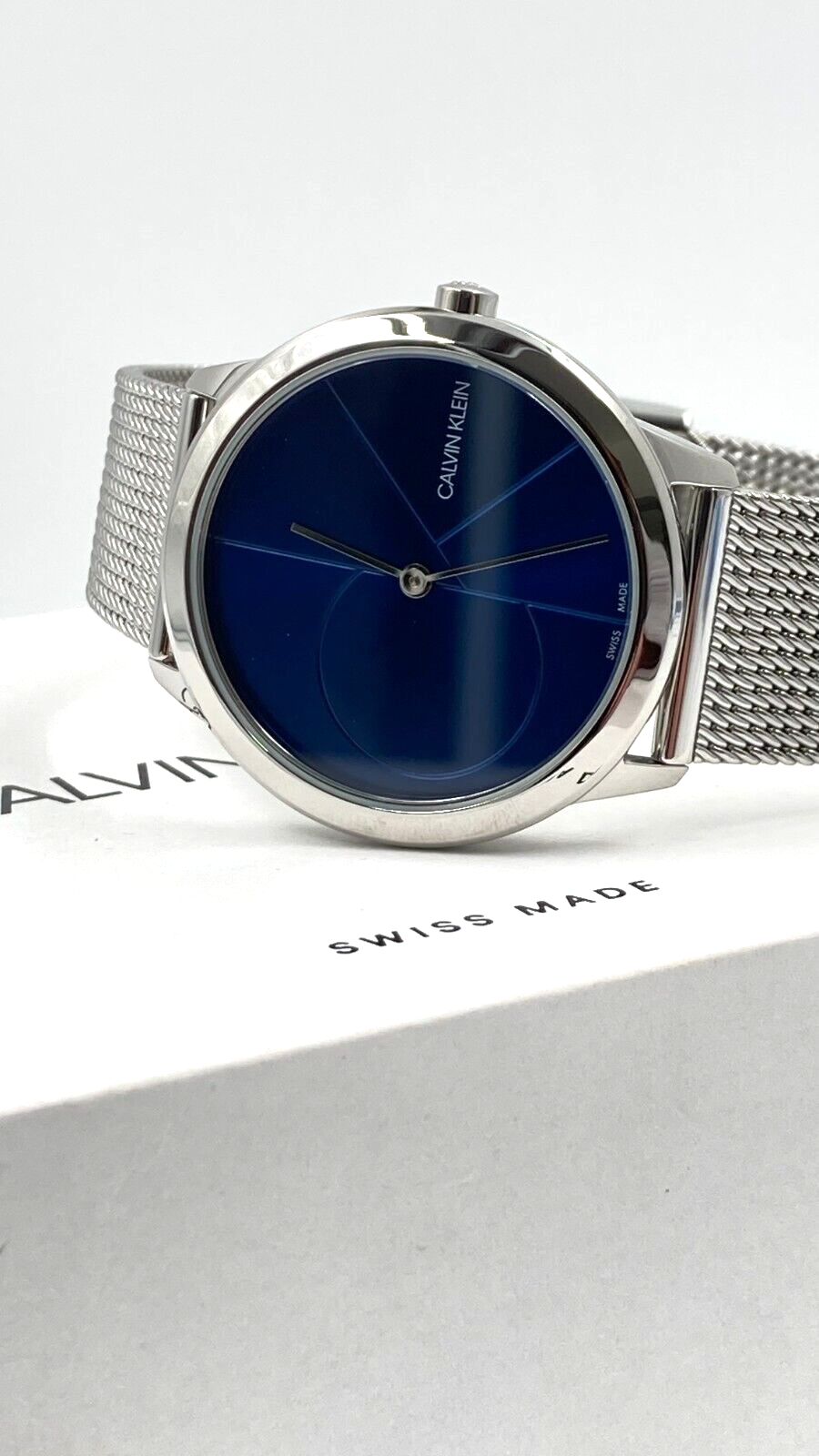 New Swiss Made CALVIN KLEIN MINIMAL QUARTZ BLUE DIAL LADIES Watch