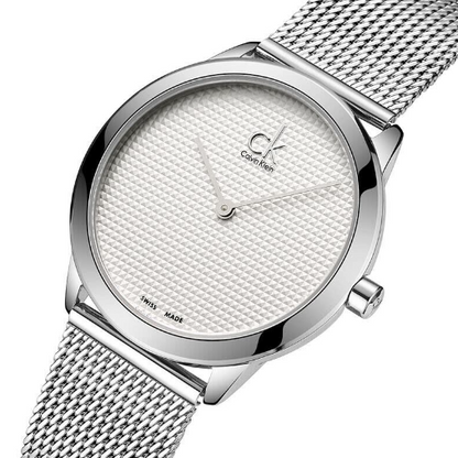 New Swiss Made CALVIN KLEIN Minimal Quartz White Dial Ladies Watch