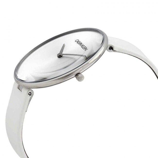 New Swiss Made CALVIN KLEIN Full Moon Quartz Silver Dial Ladies Watch