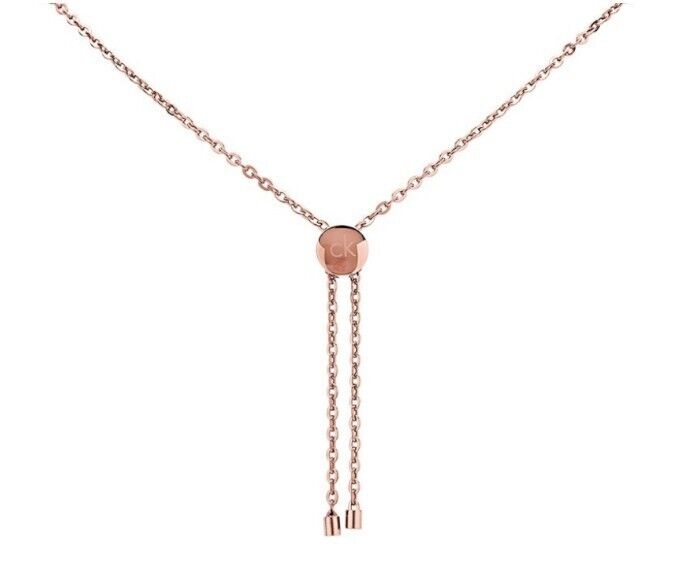 New CALVIN KLEIN SIDE KJ5QPN100200 STAINLESS STEEL NECKLACE - ROSE GOLD