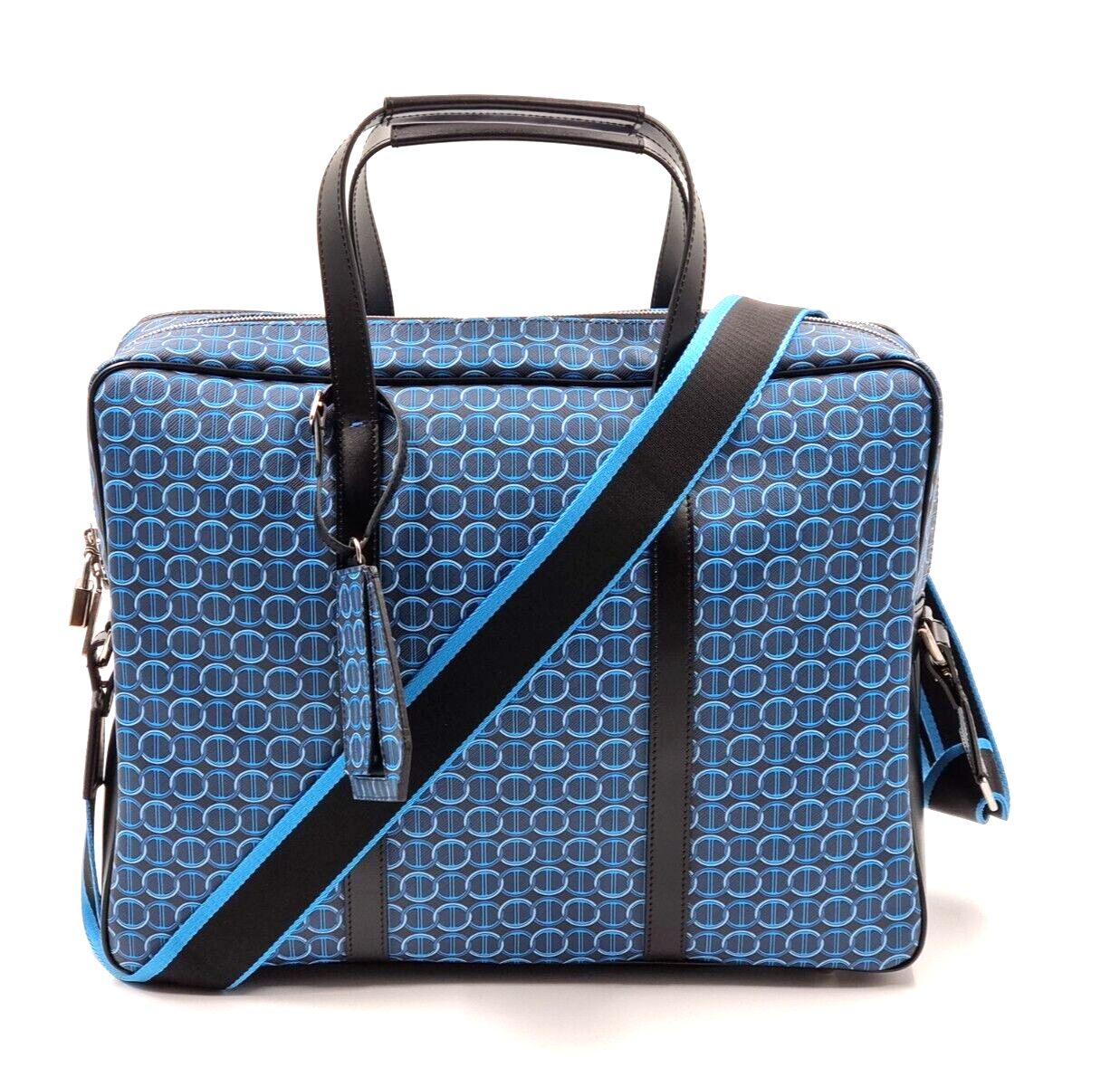 Neu DAVIDOFF COLORAMA BUSINESS TASCHE 2 ZIP - BLAU