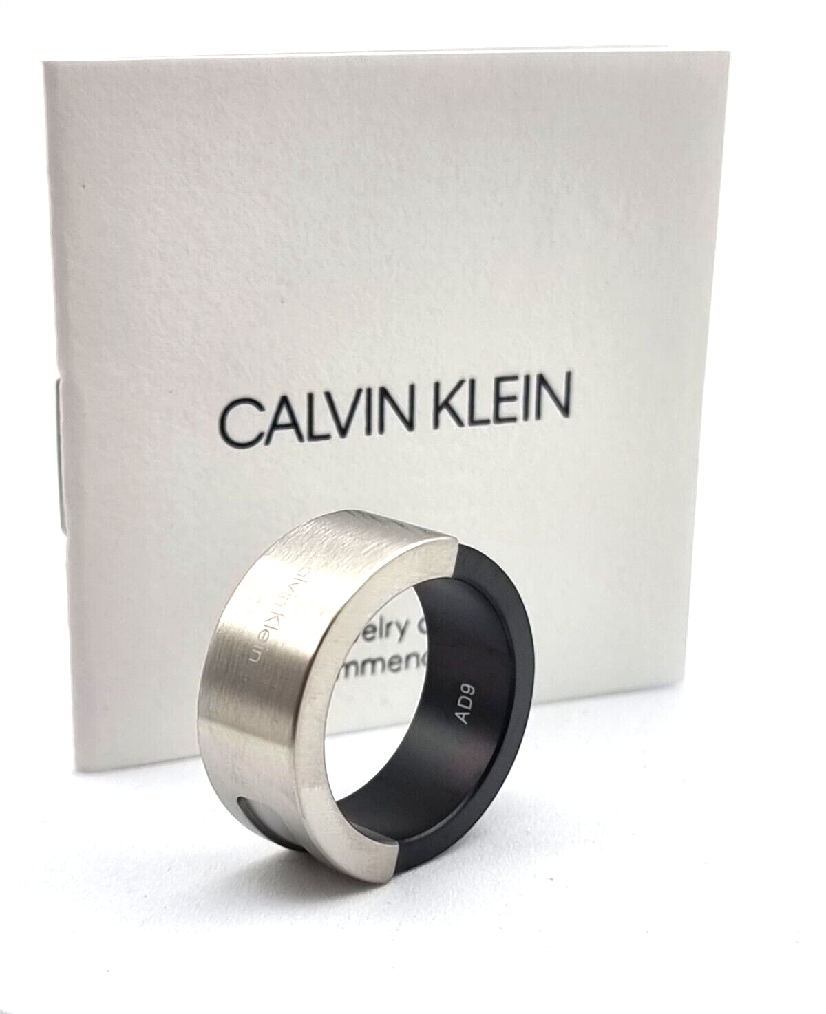 New CALVIN KLEIN RING MAGNET EDELSTAHL/SCHWARZ - Gr.  60