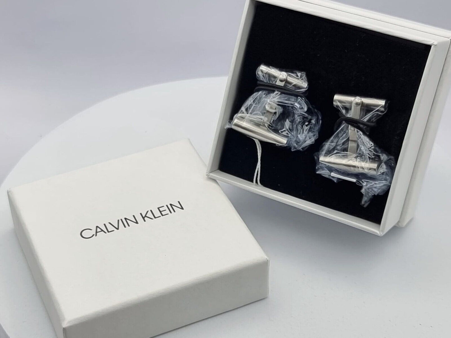 New CALVIN KLEIN AUDACIOUS CUFFLINKS KJ4CMC280100 - SILVER/BLACK