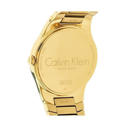 New Swiss Made CALVIN KLEIN Whirl Silver Dial Yellow Gold-tone Ladies Watch