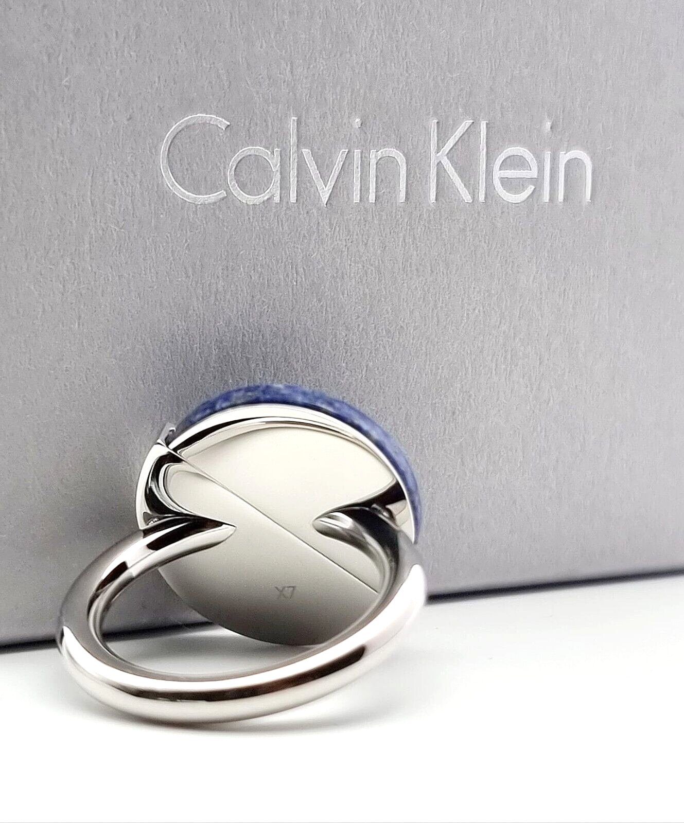 New CALVIN KLEIN SPICY KJ8RLR040207 RING - BLUE STONE - SIZE 55