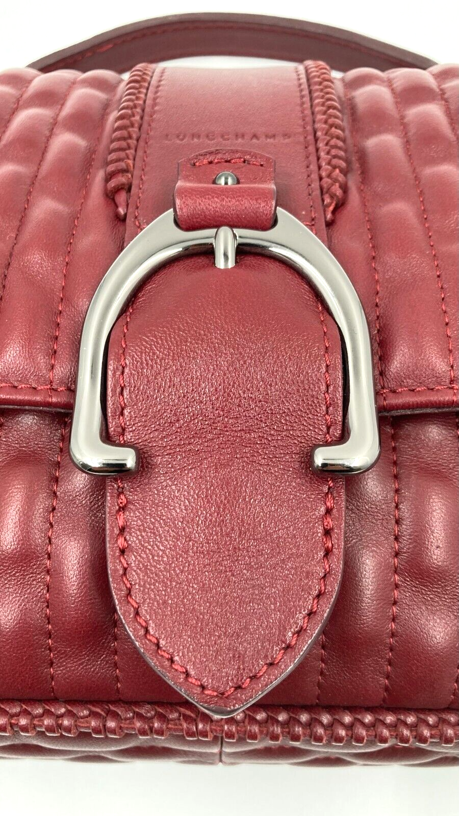 LONGCHAMP AMAZONE MATELASSE SHOULDER BAG - M - BURGUNDY