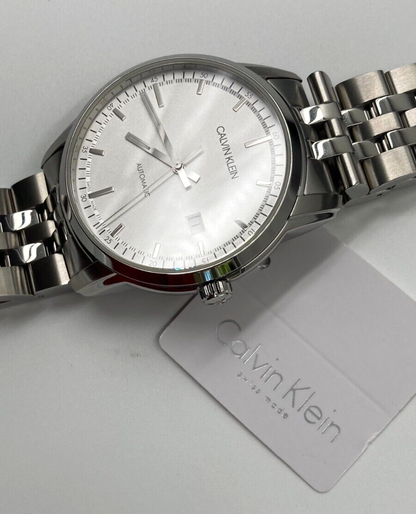 New Swiss Made CALVIN KLEIN Infinite Automatic Silver Dial Men's Watch