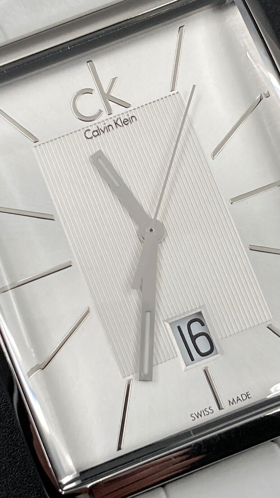 New Swiss Made CALVIN KLEIN Window Silver Dial Men's Watch