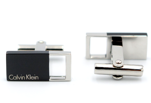 New CALVIN KLEIN HALLOW KJ7RBC200100 STAINLESS STEEL/BLACK PVD CUFFLINKS