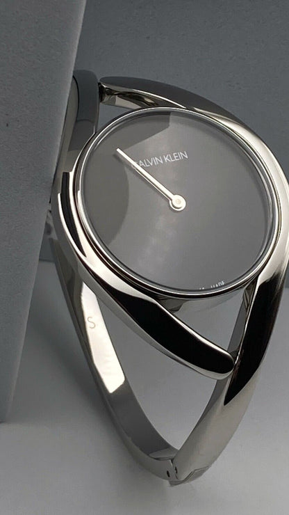 New Swiss Made CALVIN KLEIN Party Black Dial Small Bangle Ladies Watch