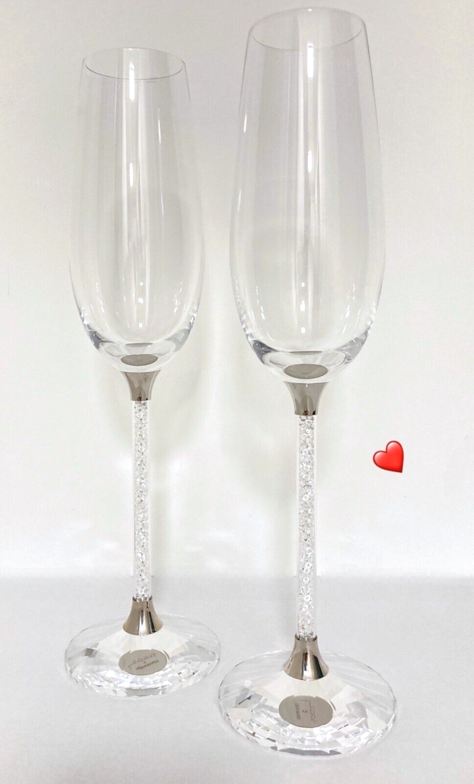 Neu SWAROVSKI CRYSTALLINE TOASTING FLUTES (SET MIT ZWEI)