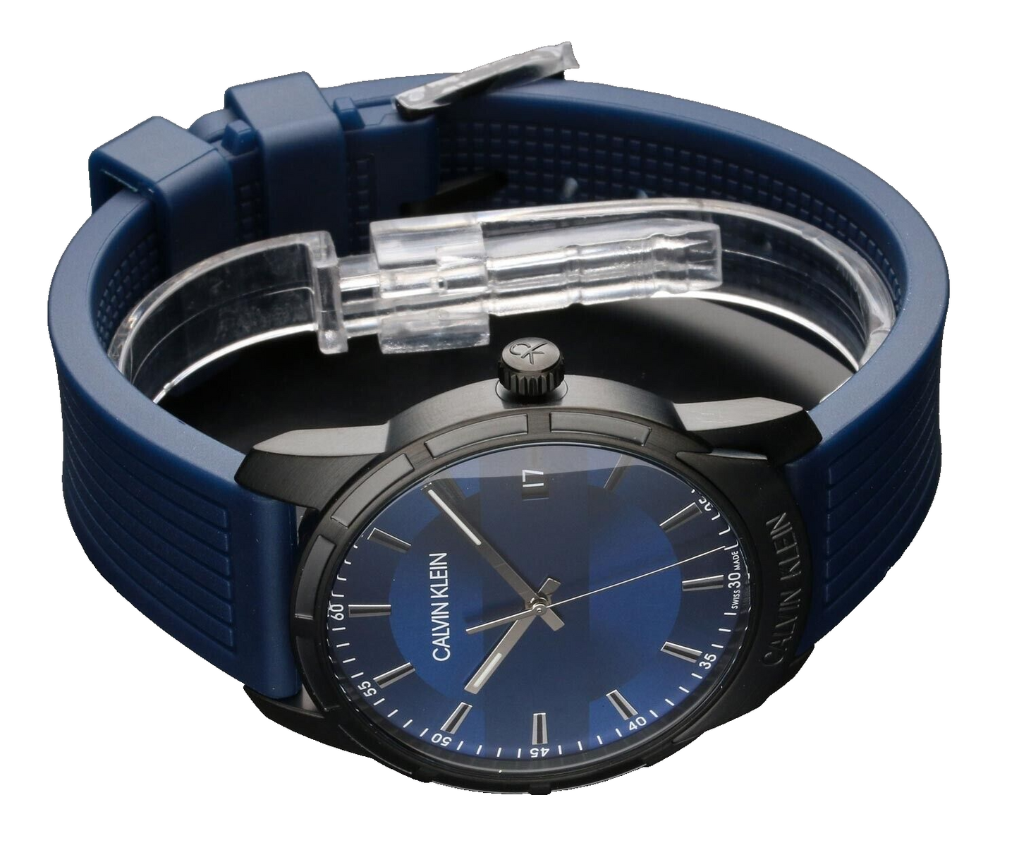 New Swiss Made CALVIN KLEIN Evidence Quartz Blue Dial Men's Watch