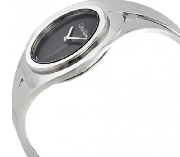 New Swiss Made CALVIN KLEIN Sensual Black Dial Small Bangle Ladies Watch