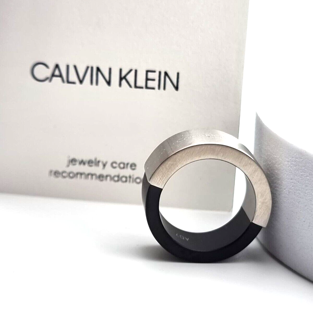 New CALVIN KLEIN RING MAGNET EDELSTAHL/SCHWARZ - Gr.  55