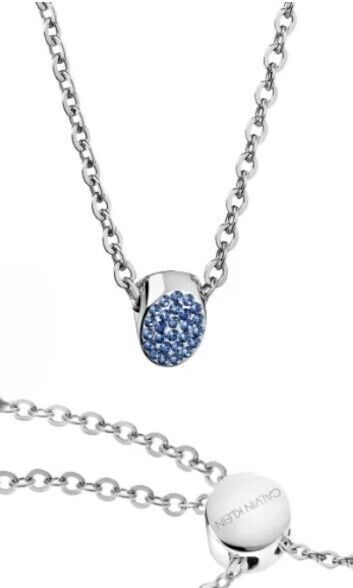 New CALVIN KLEIN BRILLIANT KJ8YMN040200 STAINLESS STEEL NECKLACE - BLUE