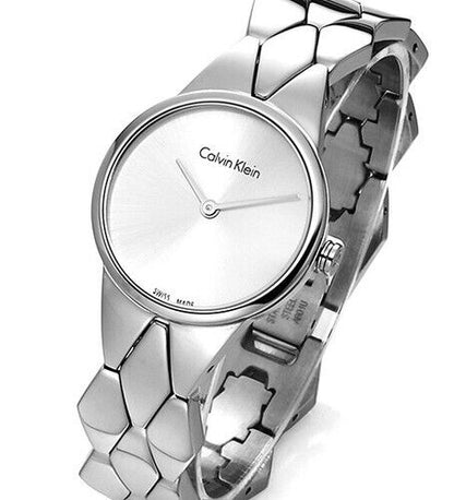 New Swiss Made CALVIN KLEIN Snake Silver Dial Ladies Watch