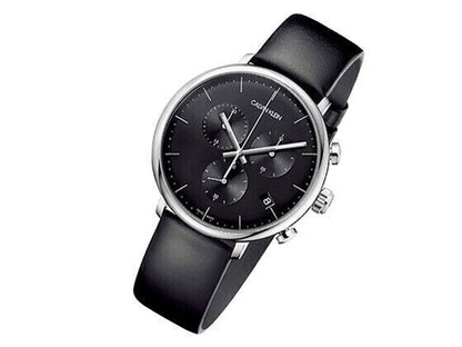 New Swiss Made CALVIN KLEIN High Noon Chronograph Quartz Black Dial Men's Watch