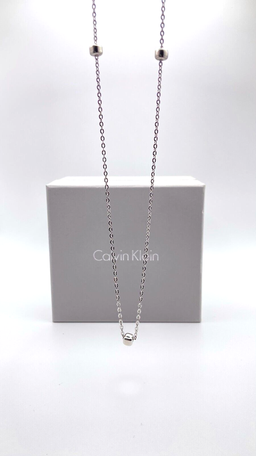 New CALVIN KLEIN SIDE KJ5QMN000200 STAINLESS STEEL NECKLACE  - SILVER