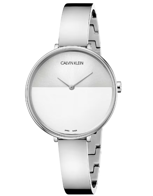 New Swiss Made CALVIN KLEIN Rise Quartz Silver and White Dial Ladies Watch