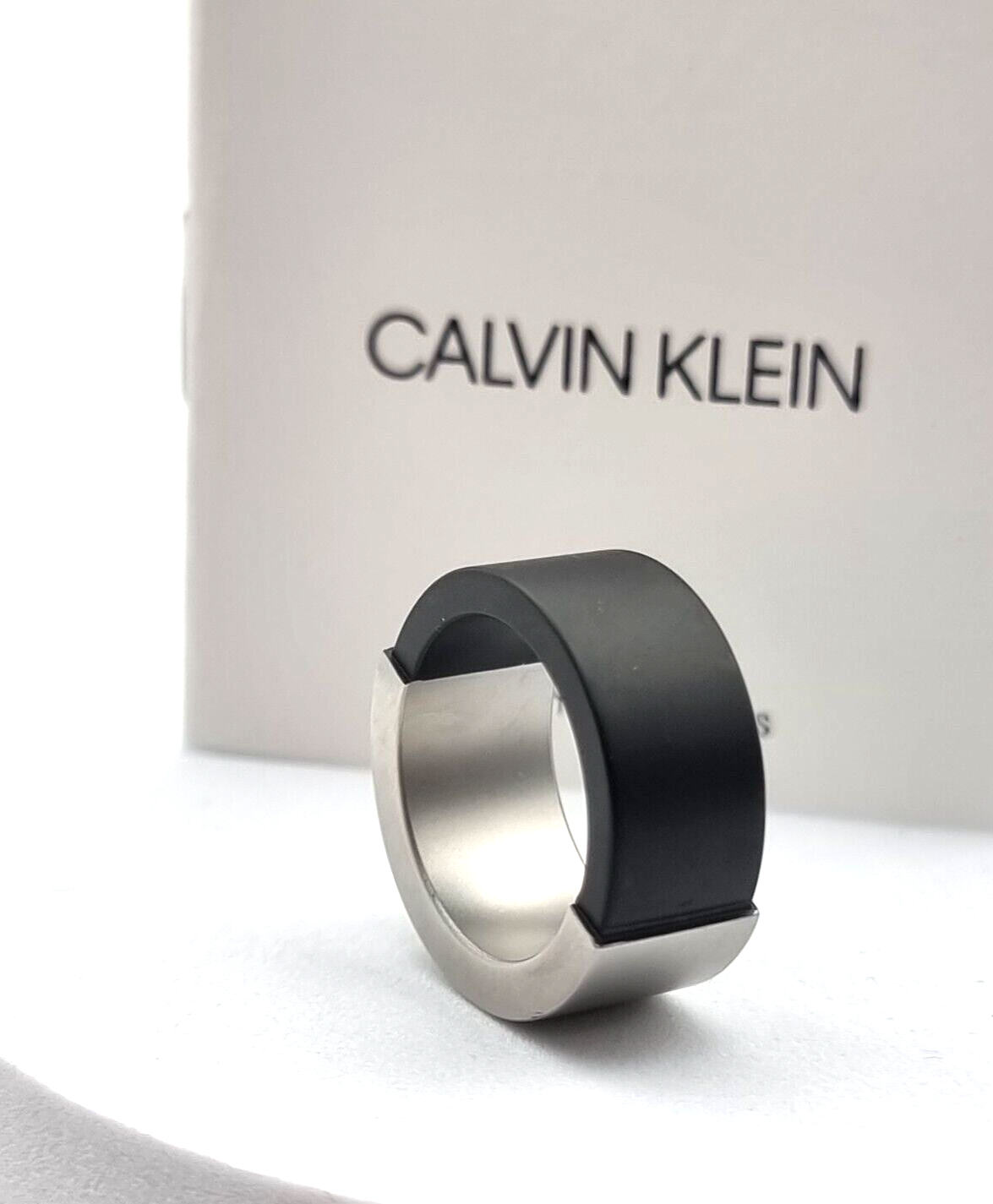 New CALVIN KLEIN RING MAGNET EDELSTAHL/SCHWARZ - Gr.  55