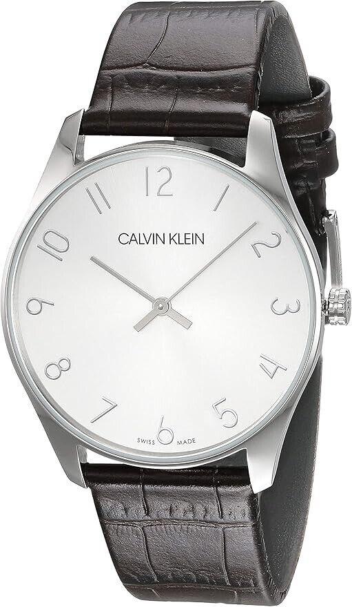 New Swiss Made CALVIN KLEIN Classic Quartz Silver Dial Men's Watch