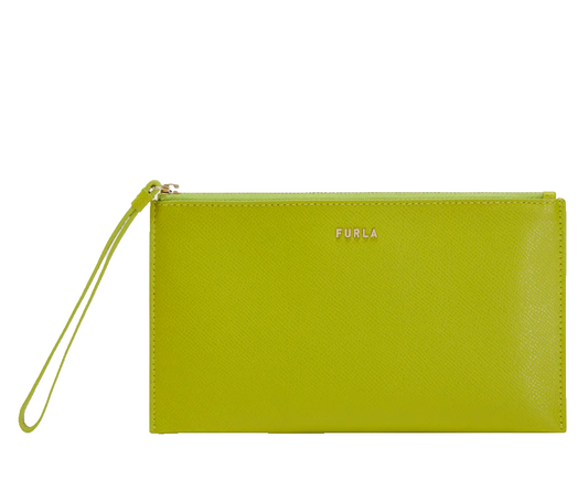 Neu FURLA BABYLON UMSCHLAGTASCHE - LIME YELLOW