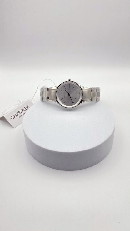 New Swiss Made CALVIN KLEIN Simplicity Quartz Silver Dial Ladies Watch