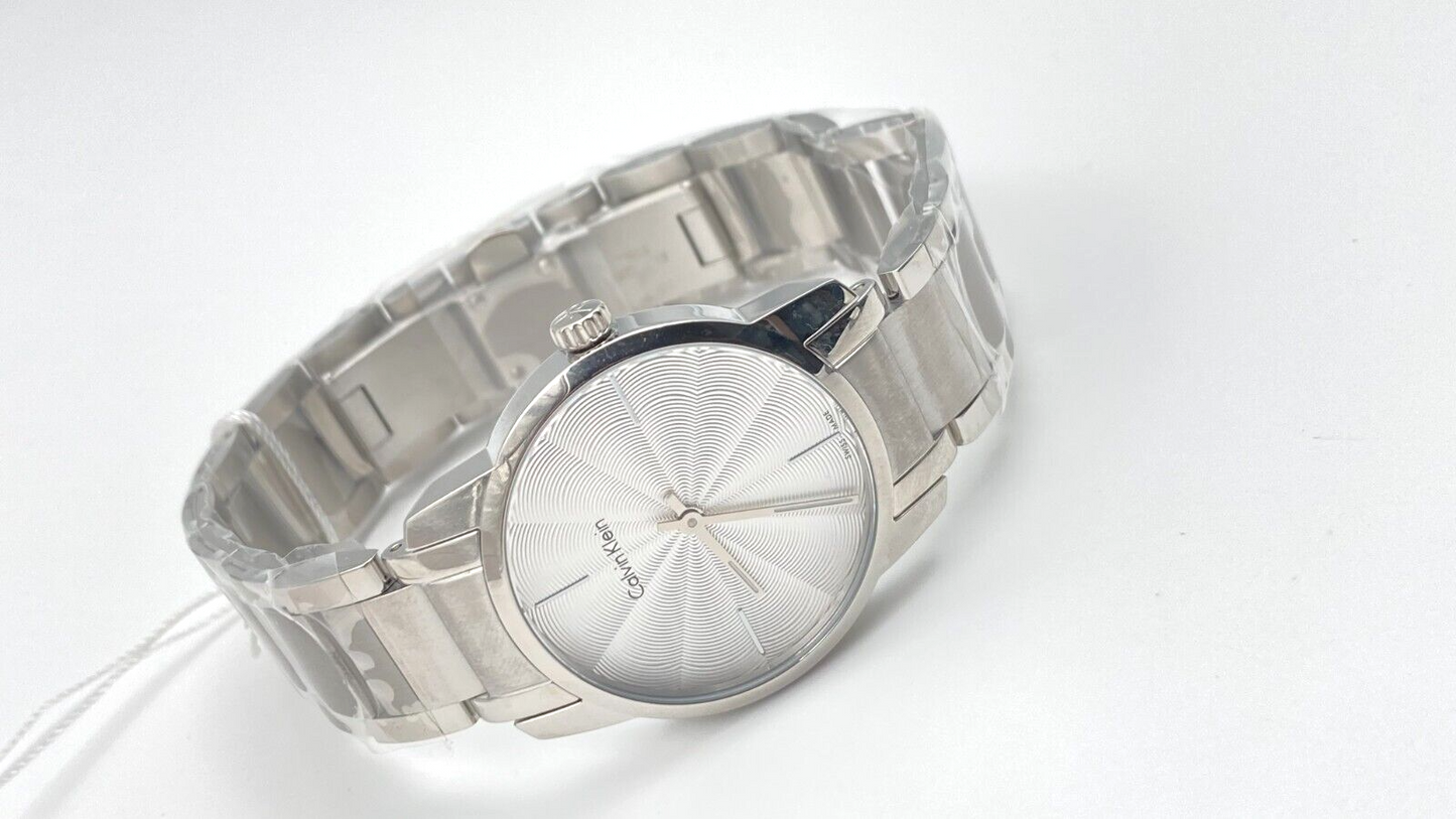 New Swiss Made CALVIN KLEIN City Quartz Silver Dial Ladies Watch