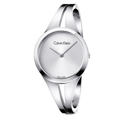 New Swiss Made CALVIN KLEIN Addict Silver Dial Small Bangle Ladies Watch