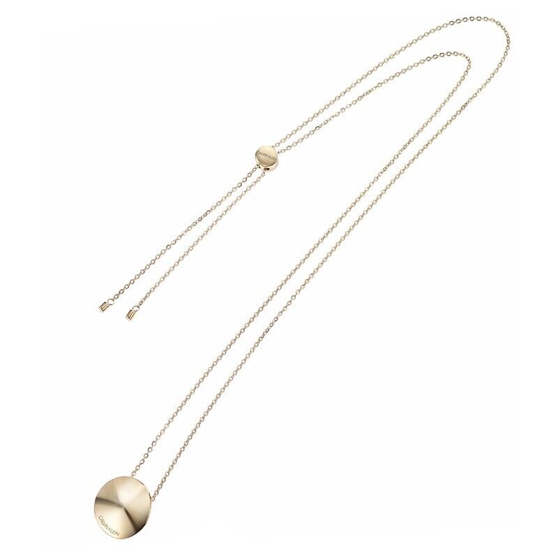 New CALVIN KLEIN STAINLESS STEEL SPINNER NECKLACE KJBAJN100200 - GOLD