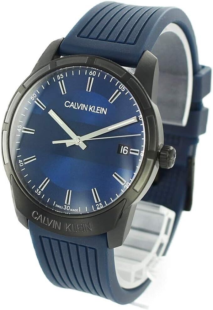 New Swiss Made CALVIN KLEIN Evidence Quartz Blue Dial Men's Watch