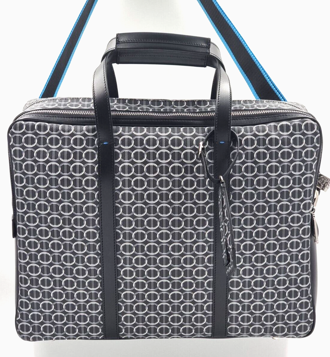 Neu DAVIDOFF COLORAMA BUSINESS BAG 2 ZIP - SCHWARZ