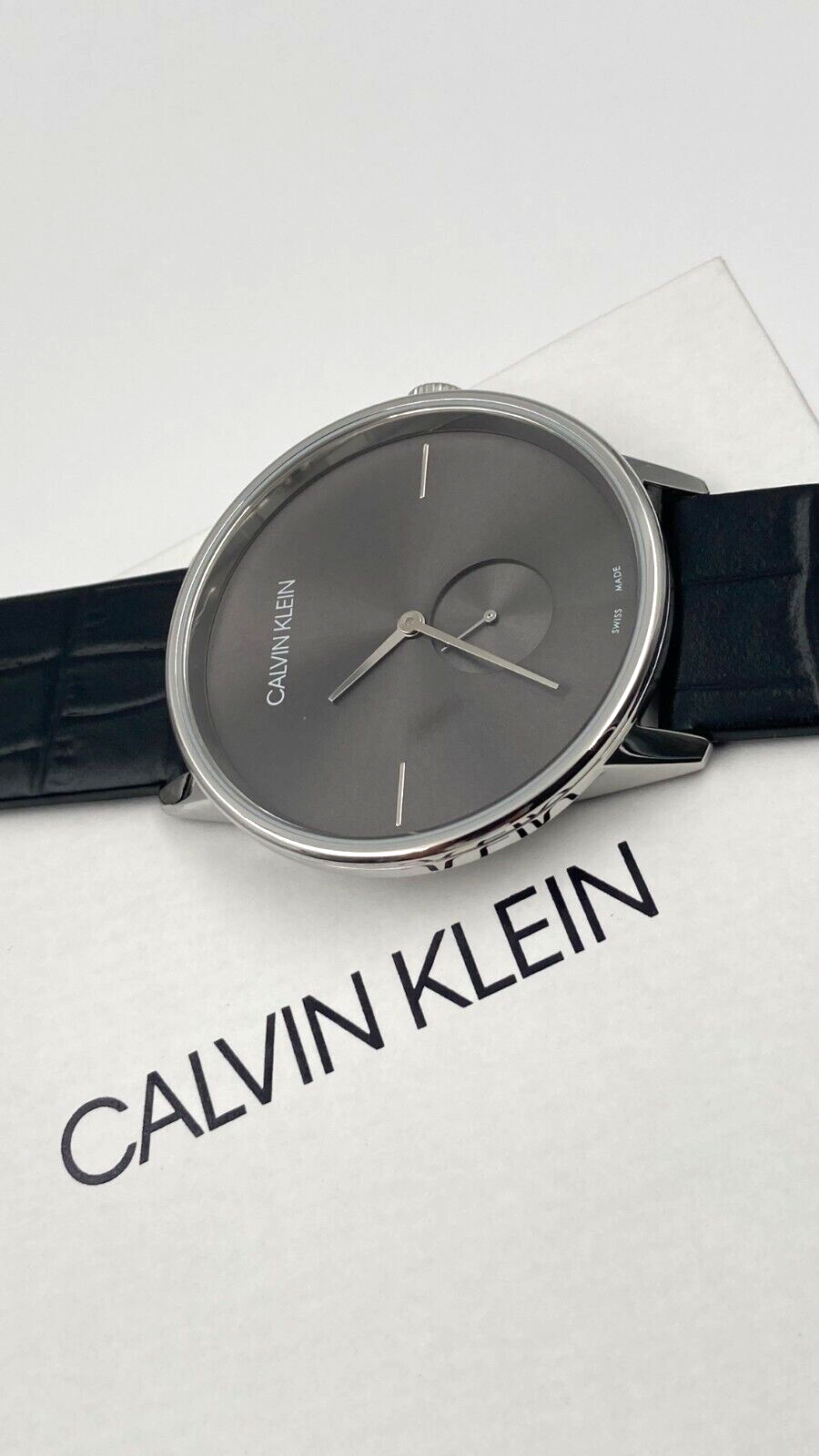 New Swiss Made CALVIN KLEIN Accent Black Dial Men's Quartz Watch