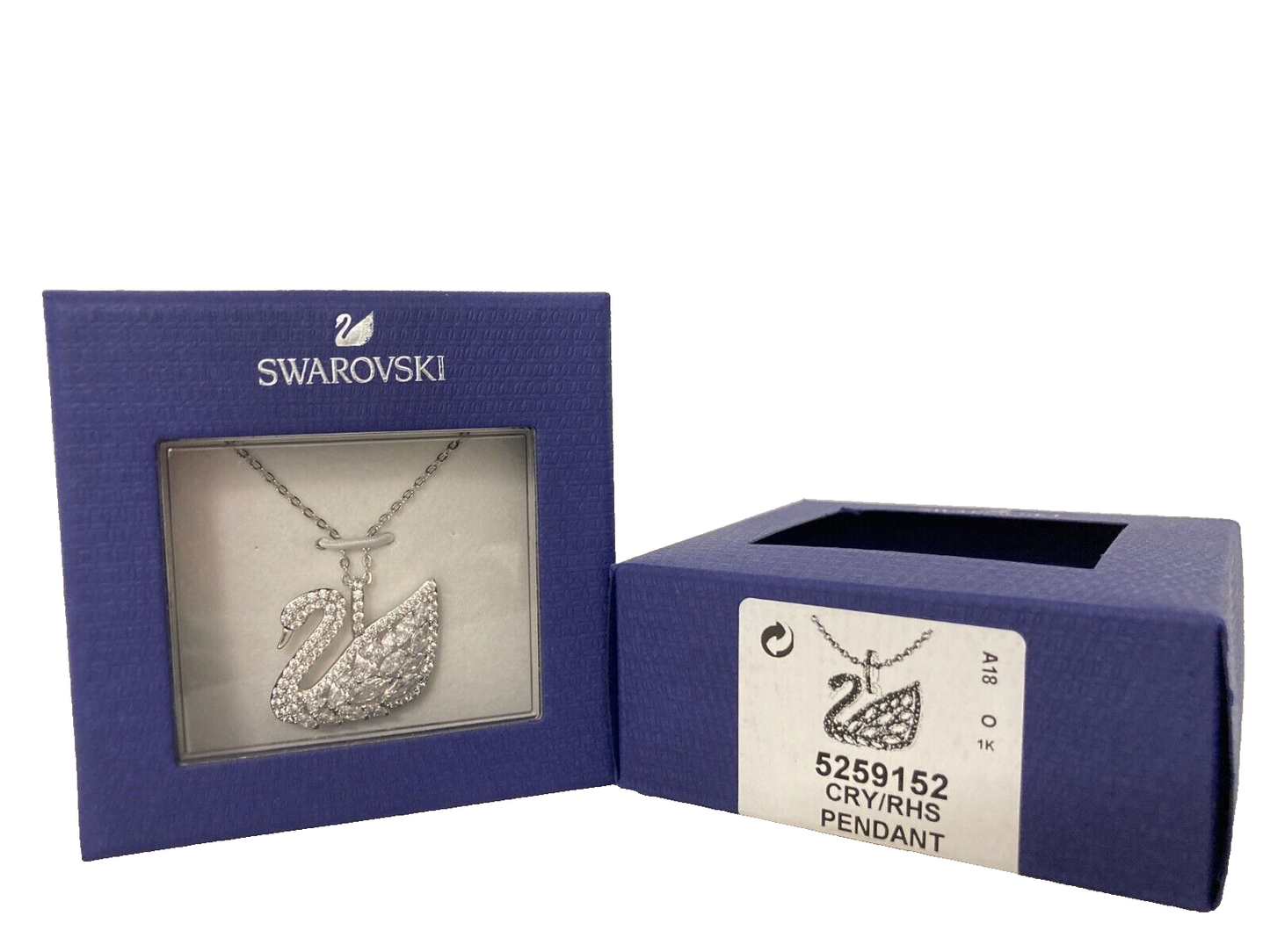 New SWAROVSKI SWAN LAKE WOMAN'S NECKLACE WITH PENDANT - SILVER