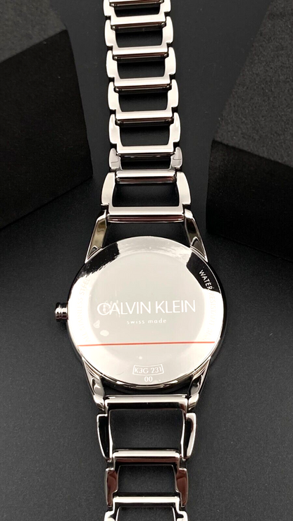 New Swiss Made CALVIN KLEIN Stately Quartz Black Dial Ladies Watch