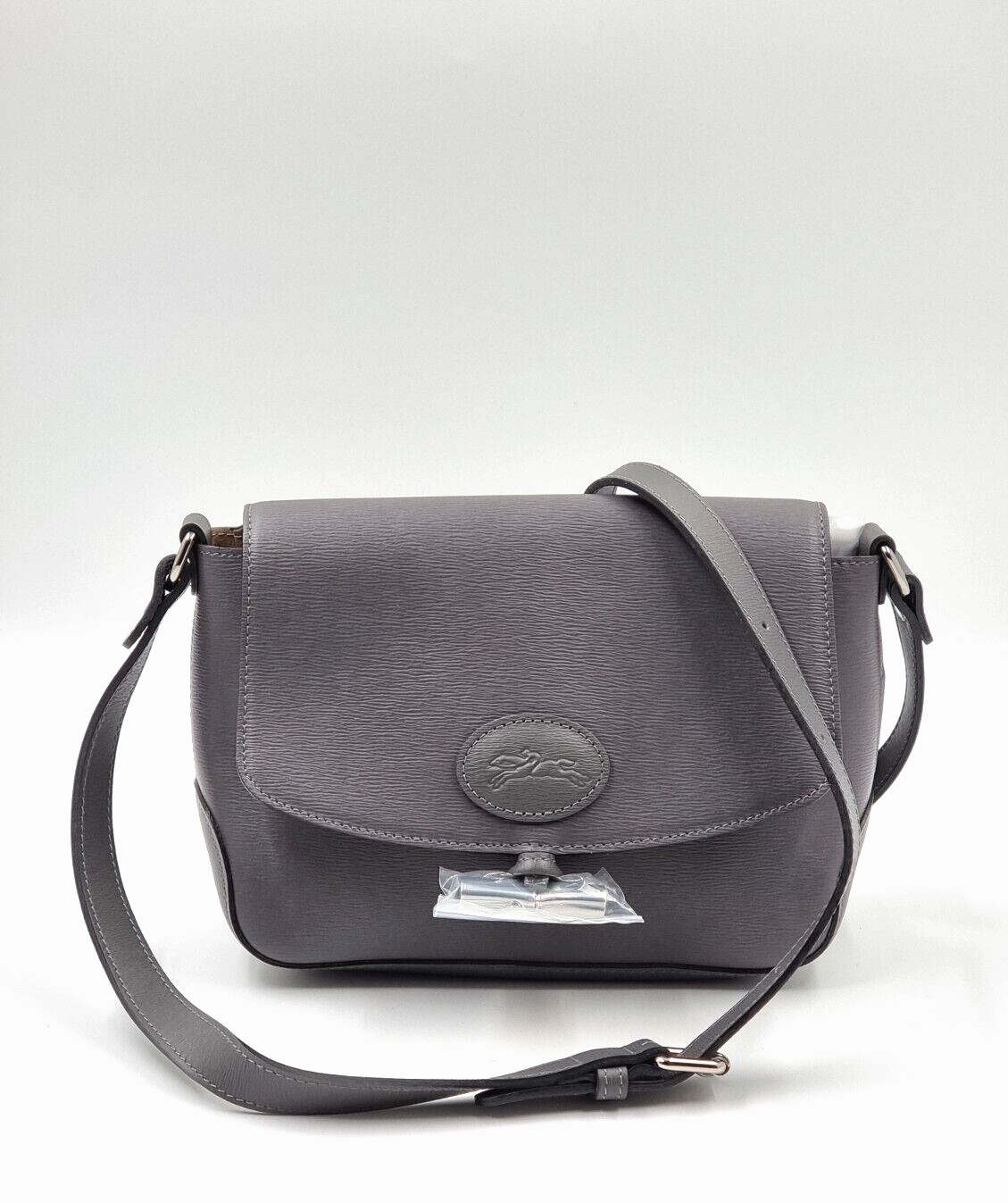 LONGCHAMP ROSEAU LEATHER XBODY BAG - GREY