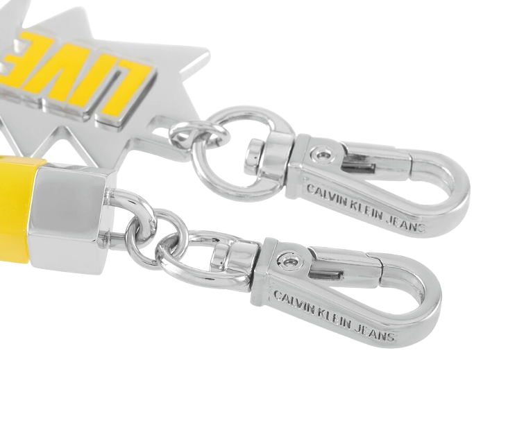 New CALVIN KLEIN JEANS DOWNTOWN KJJCJA090100 STAINLESS STEEL/ YELLOW CHARMS