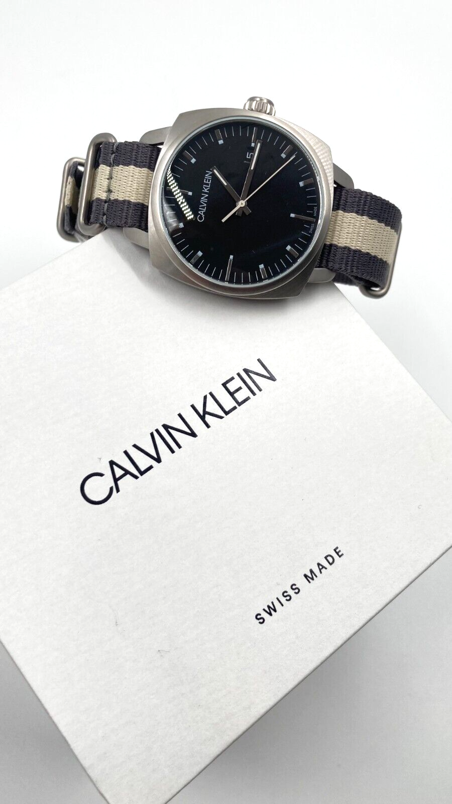 New Swiss Made CALVIN KLEIN Fraternity Quartz Black Dial Men's Watch