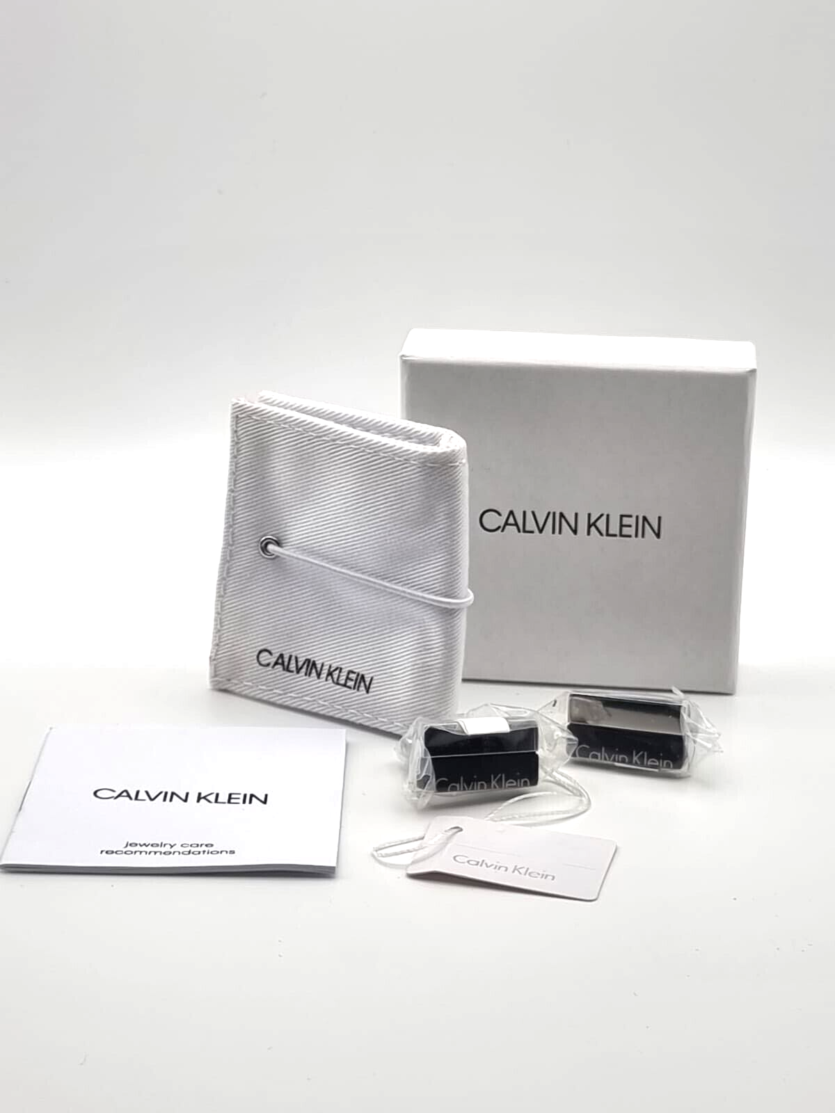 Neu CALVIN KLEIN EDELSTAHL BOOST KJ5RBC210100 MANSCHETTENKNÖPFE - SILBER/SCHWARZ