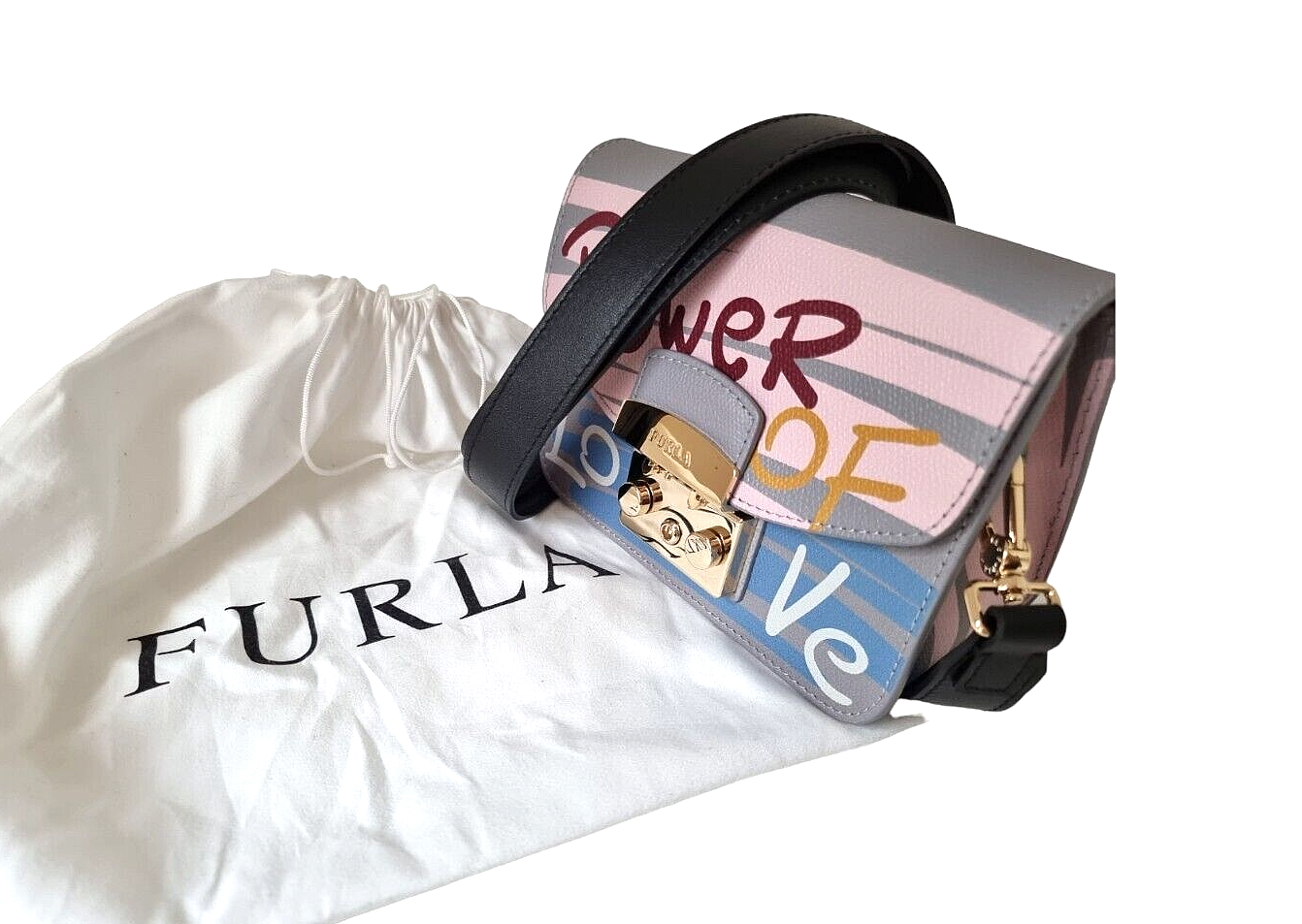 Neu FURLA METROPOLIS MINI UMHÄNGETASCHE – LIMITIERTE AUFLAGE – POWER OF LOVE