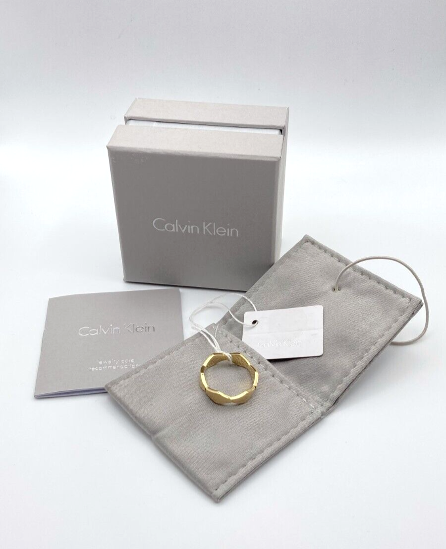 New CALVIN KLEIN SNAKE RING KJ5DJR100108 - GOLD - SIZE 57