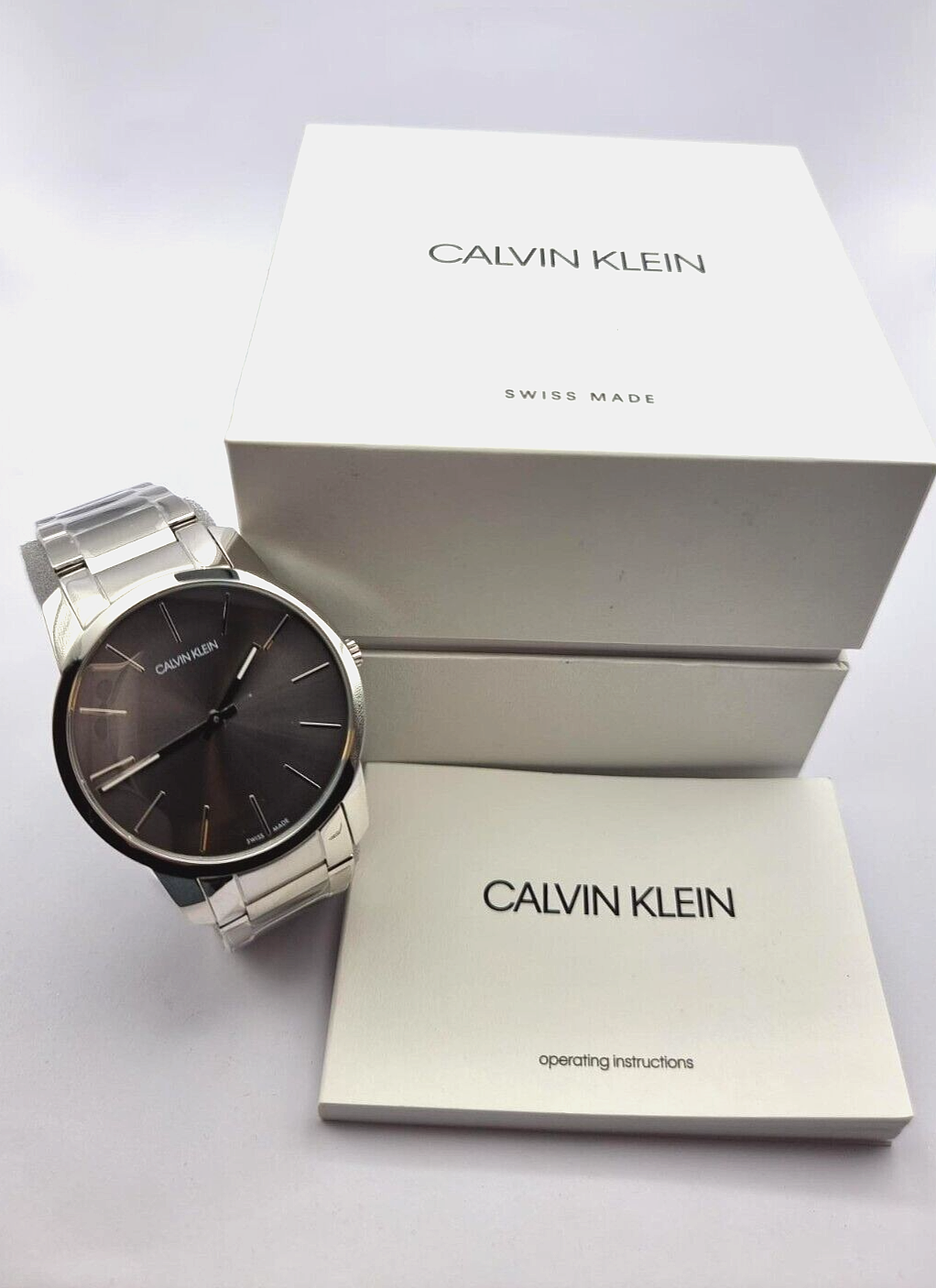 New Swiss Made CALVIN KLEIN Men's Black Dial City Watch