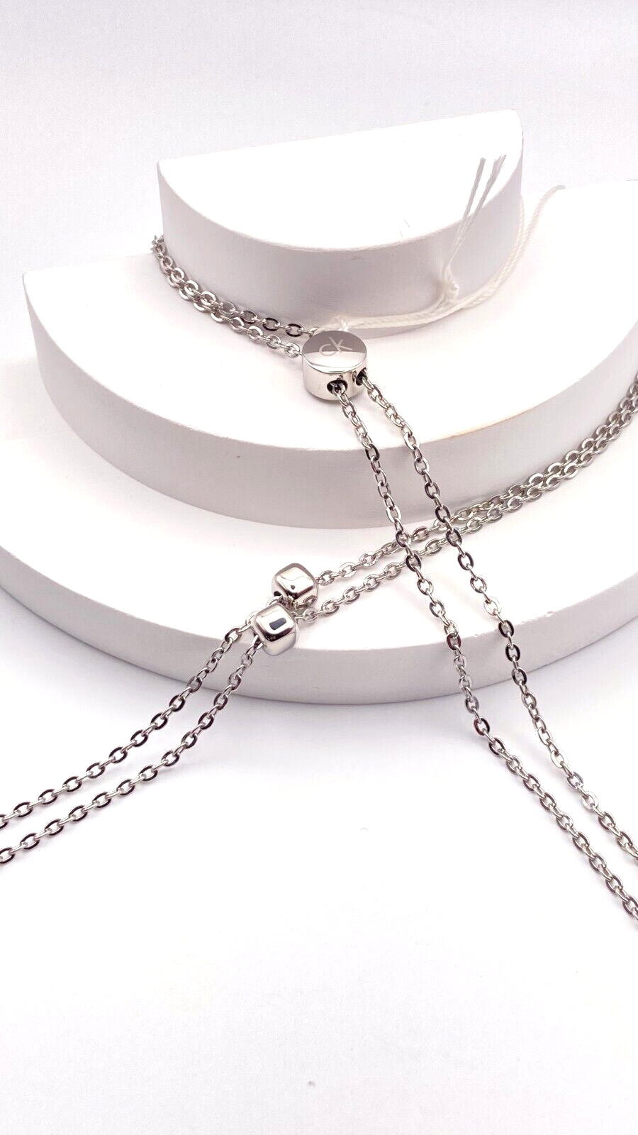 New CALVIN KLEIN SIDE KJ5QMN000200 STAINLESS STEEL NECKLACE  - SILVER