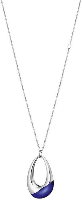 New CALVIN KLEIN ELLIPSE STONE NECKLACE KJ3QLP020100 - SILVER/BLUE